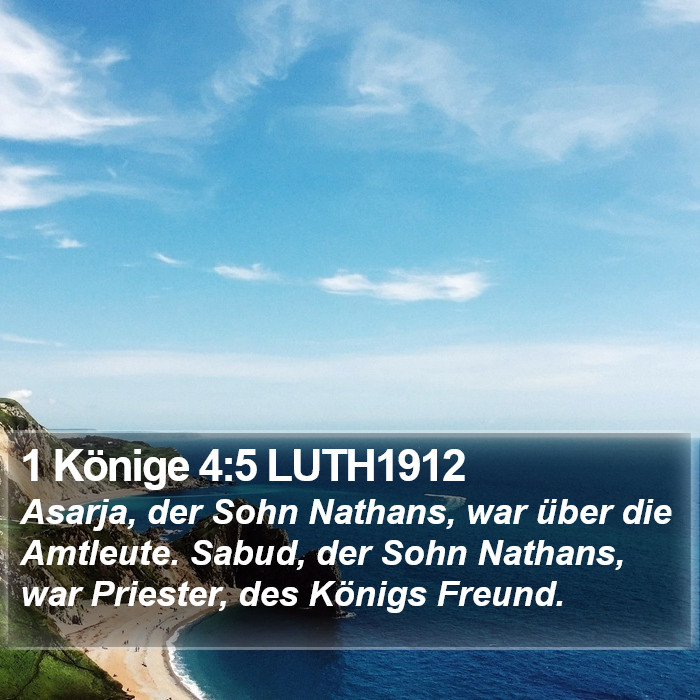 1 Könige 4:5 LUTH1912 Bible Study