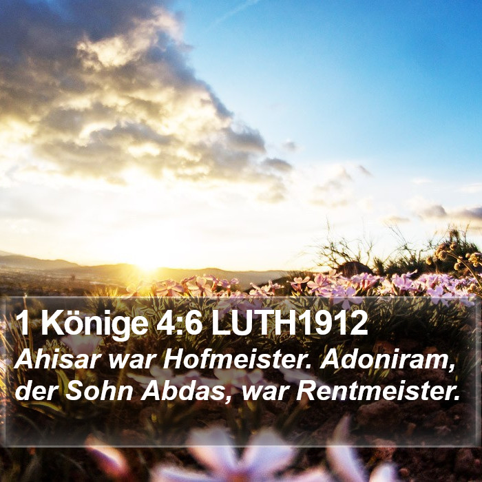 1 Könige 4:6 LUTH1912 Bible Study