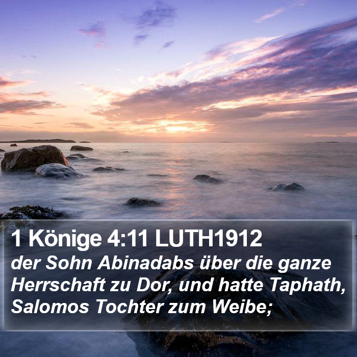 1 Könige 4:11 LUTH1912 Bible Study