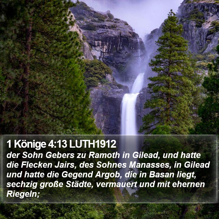 1 Könige 4:13 LUTH1912 Bible Study