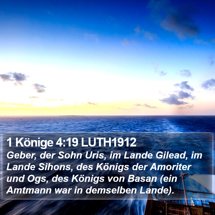 1 Könige 4:19 LUTH1912 Bible Study