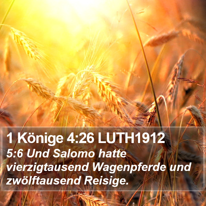 1 Könige 4:26 LUTH1912 Bible Study