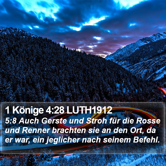 1 Könige 4:28 LUTH1912 Bible Study