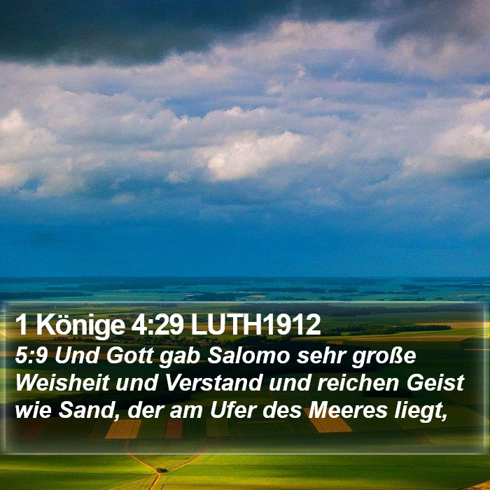 1 Könige 4:29 LUTH1912 Bible Study