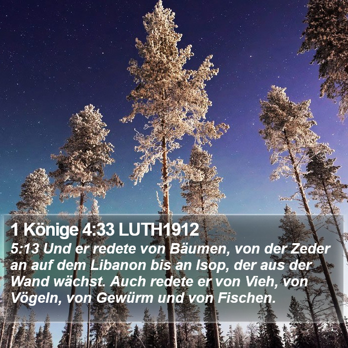 1 Könige 4:33 LUTH1912 Bible Study