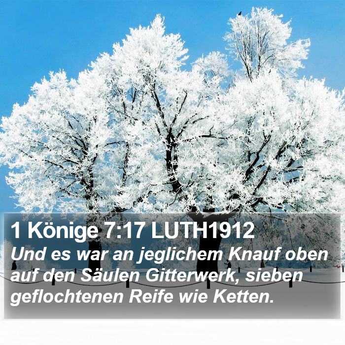 1 Könige 7:17 LUTH1912 Bible Study