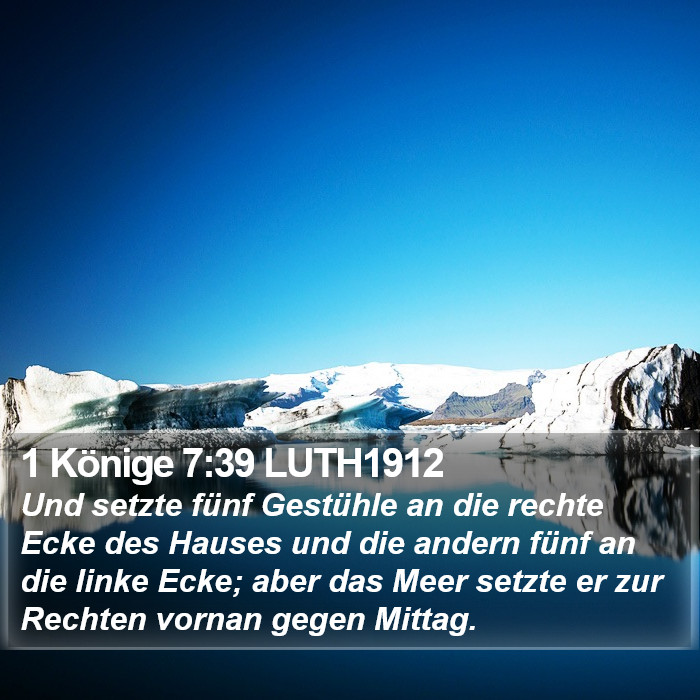 1 Könige 7:39 LUTH1912 Bible Study