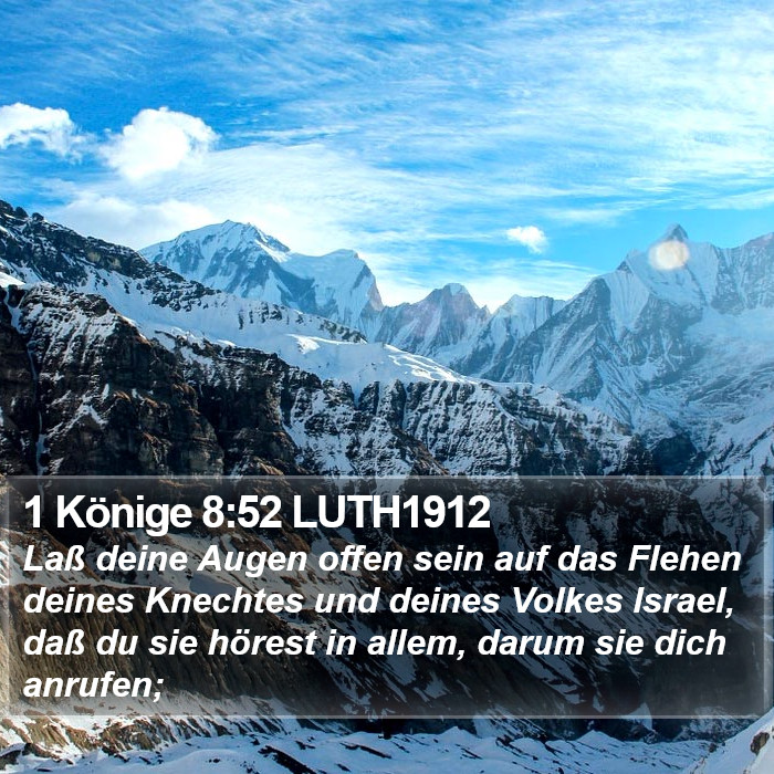 1 Könige 8:52 LUTH1912 Bible Study