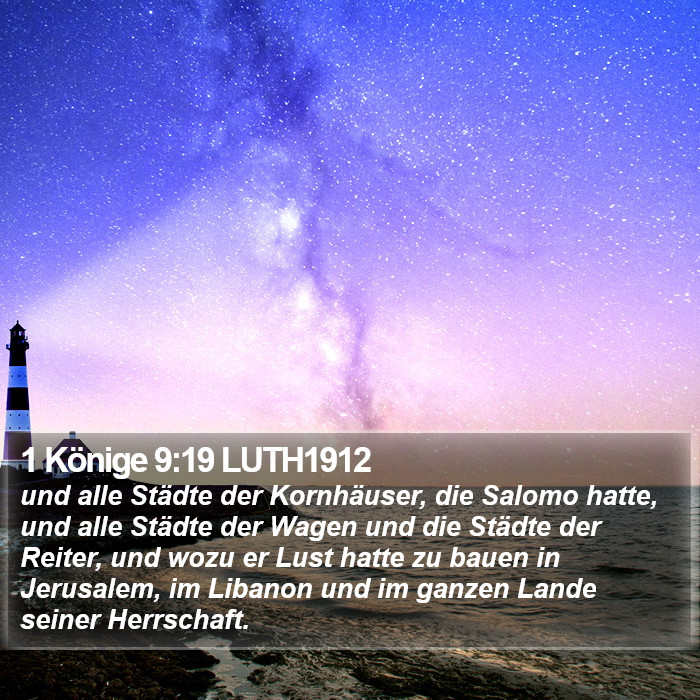1 Könige 9:19 LUTH1912 Bible Study