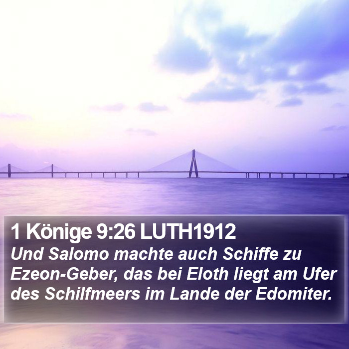 1 Könige 9:26 LUTH1912 Bible Study