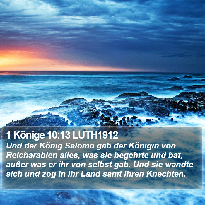 1 Könige 10:13 LUTH1912 Bible Study