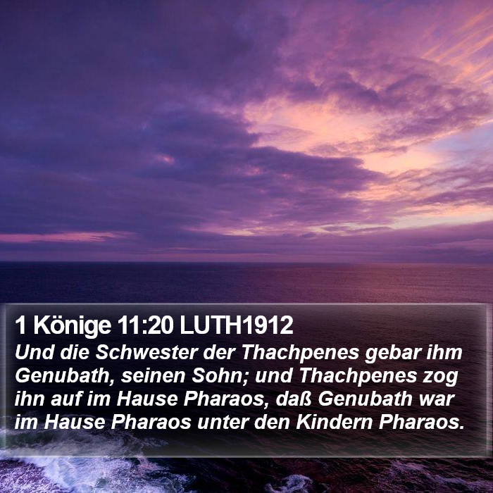 1 Könige 11:20 LUTH1912 Bible Study