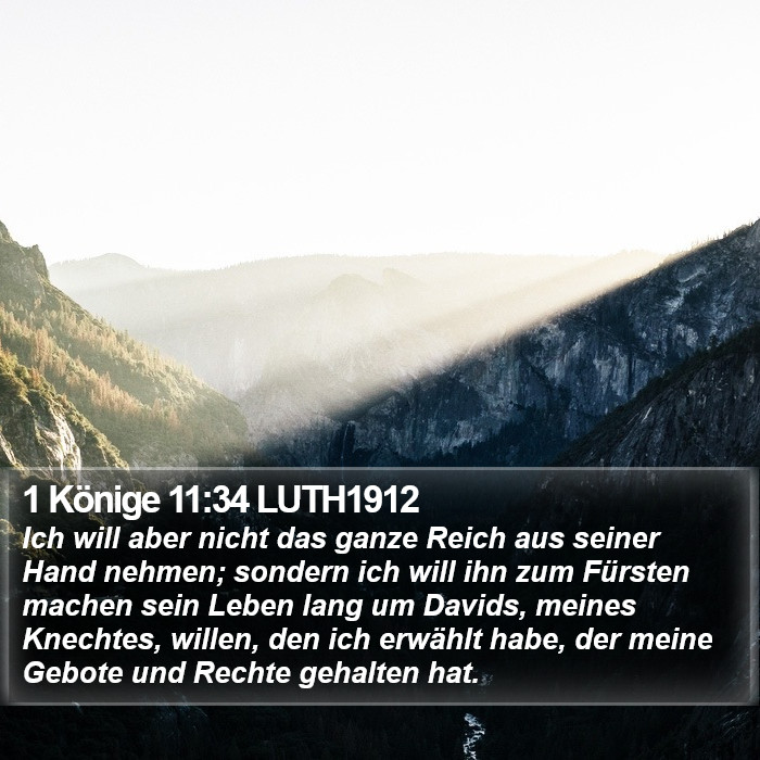 1 Könige 11:34 LUTH1912 Bible Study