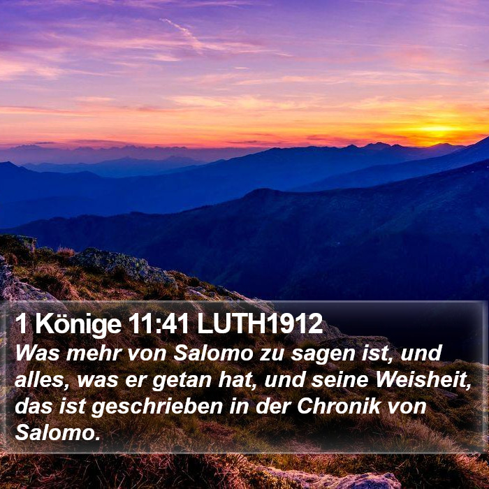 1 Könige 11:41 LUTH1912 Bible Study