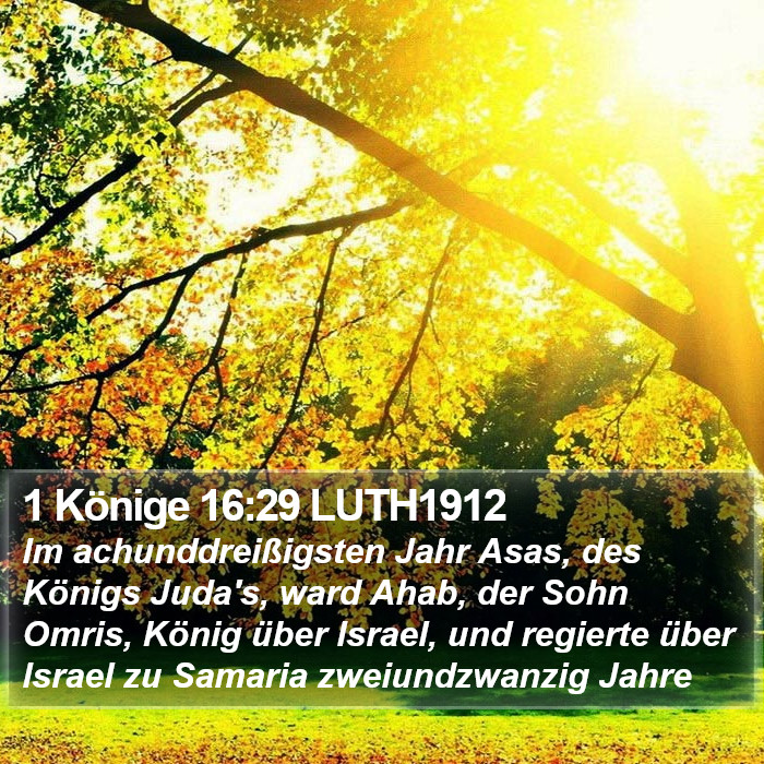 1 Könige 16:29 LUTH1912 Bible Study