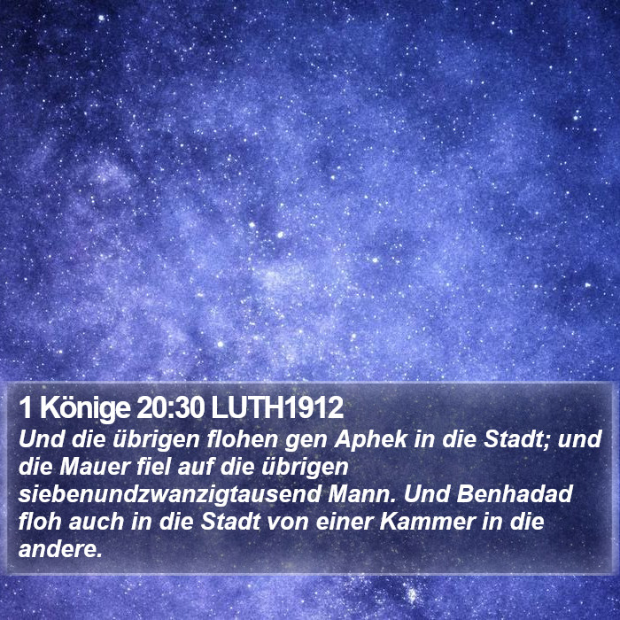 1 Könige 20:30 LUTH1912 Bible Study