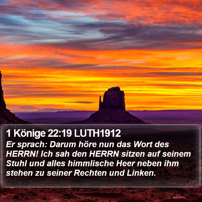 1 Könige 22:19 LUTH1912 Bible Study