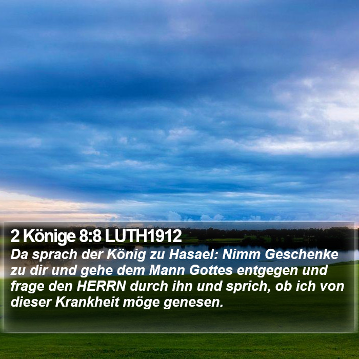 2 Könige 8:8 LUTH1912 Bible Study