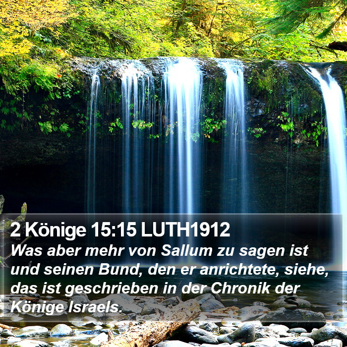 2 Könige 15:15 LUTH1912 Bible Study