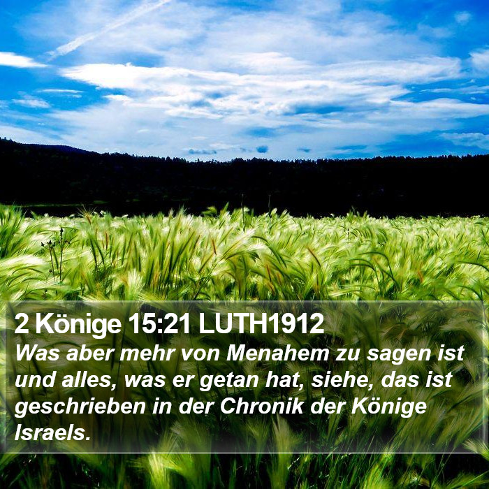 2 Könige 15:21 LUTH1912 Bible Study