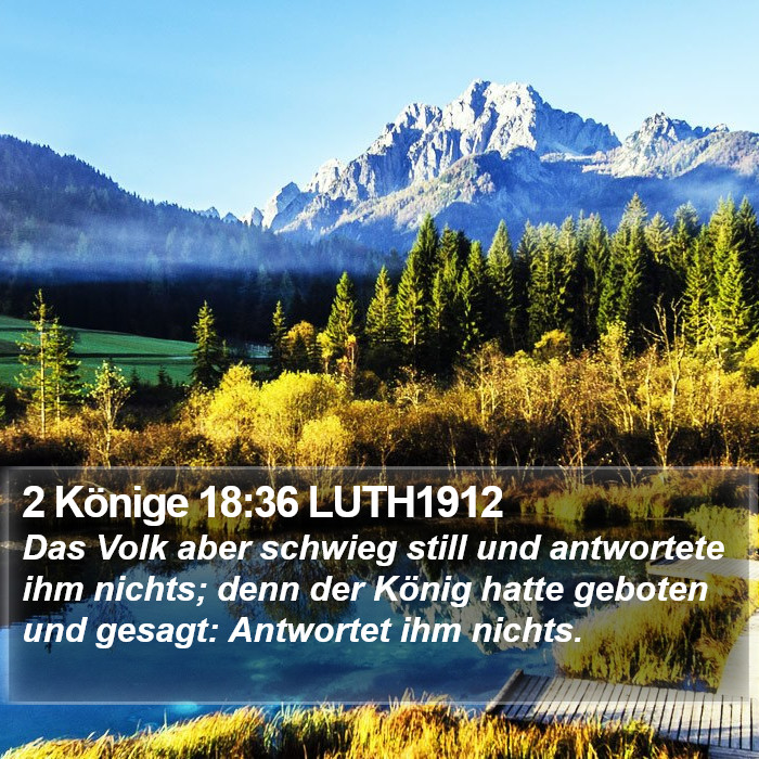 2 Könige 18:36 LUTH1912 Bible Study