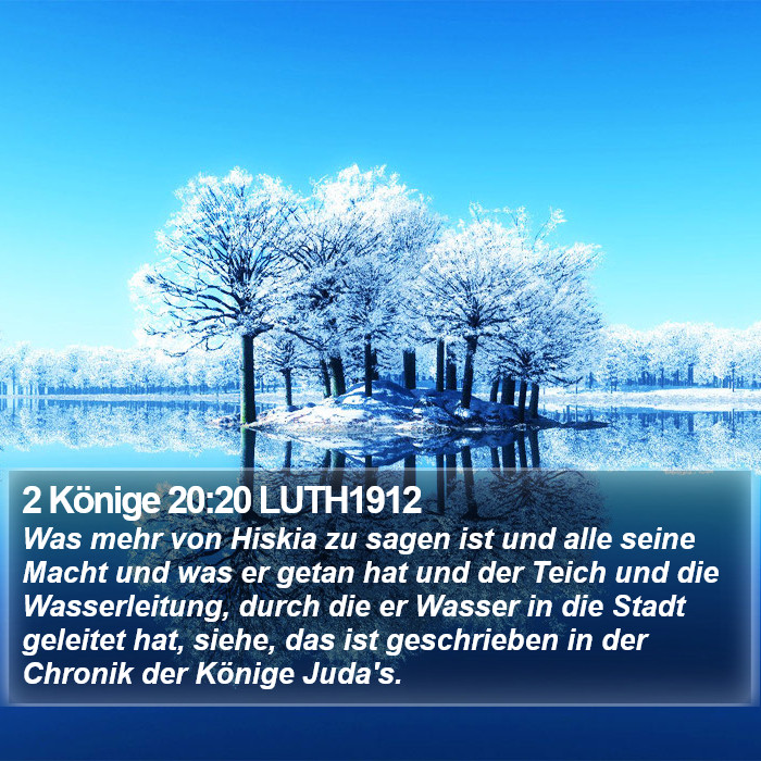 2 Könige 20:20 LUTH1912 Bible Study