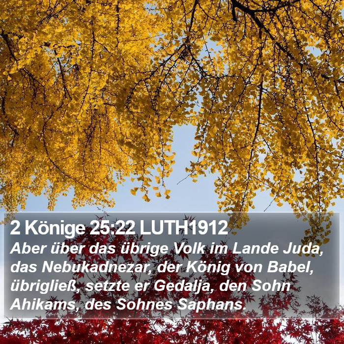 2 Könige 25:22 LUTH1912 Bible Study