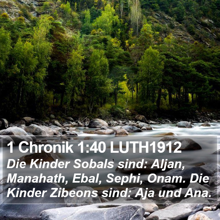 1 Chronik 1:40 LUTH1912 Bible Study