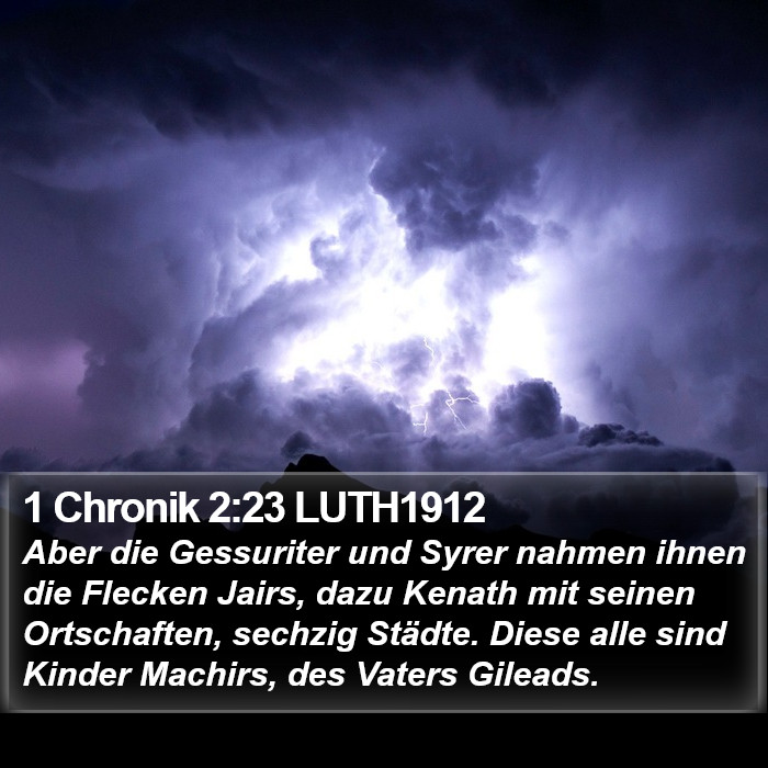 1 Chronik 2:23 LUTH1912 Bible Study