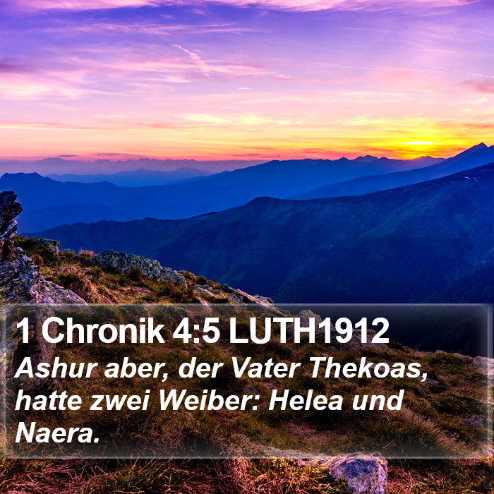 1 Chronik 4:5 LUTH1912 Bible Study