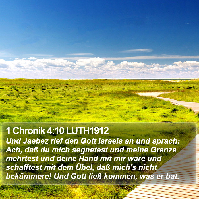 1 Chronik 4:10 LUTH1912 Bible Study