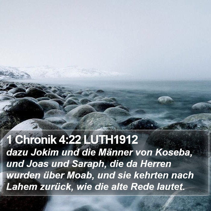 1 Chronik 4:22 LUTH1912 Bible Study
