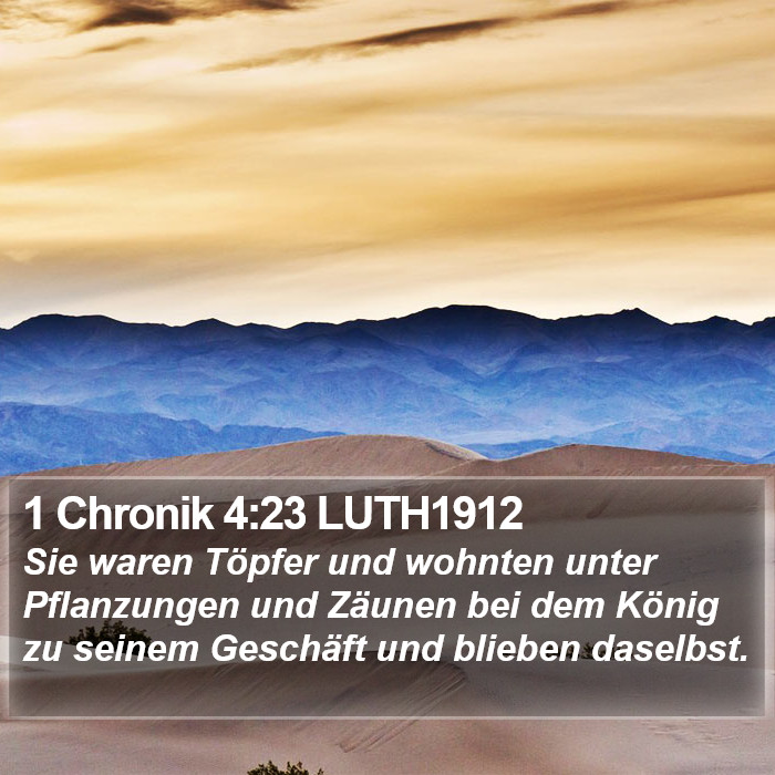 1 Chronik 4:23 LUTH1912 Bible Study