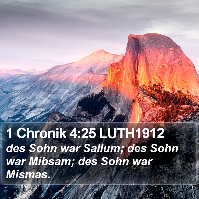1 Chronik 4:25 LUTH1912 Bible Study