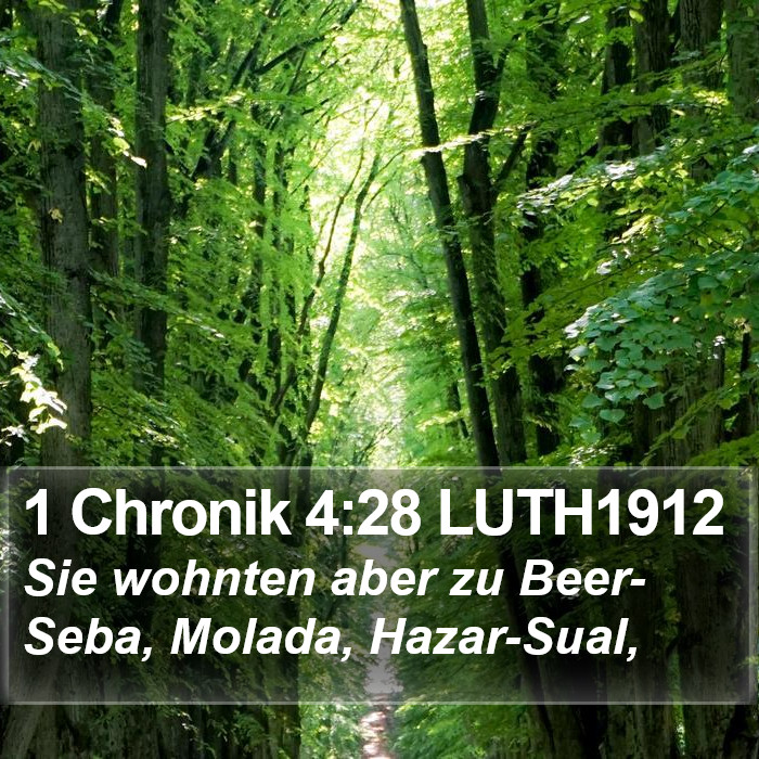 1 Chronik 4:28 LUTH1912 Bible Study