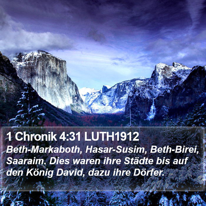 1 Chronik 4:31 LUTH1912 Bible Study