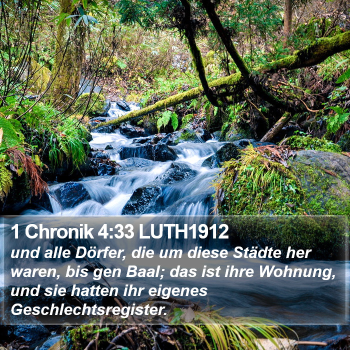 1 Chronik 4:33 LUTH1912 Bible Study