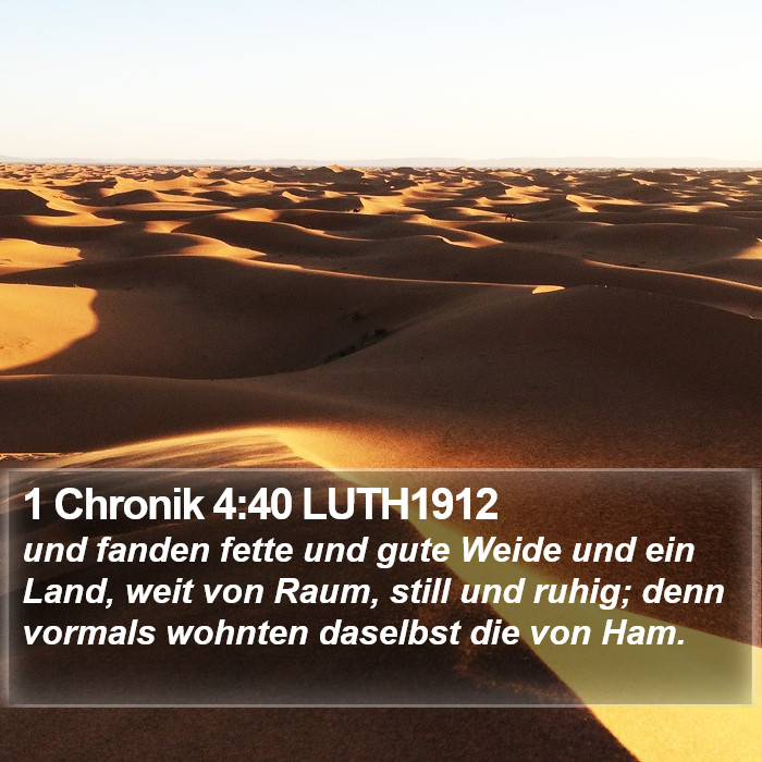 1 Chronik 4:40 LUTH1912 Bible Study