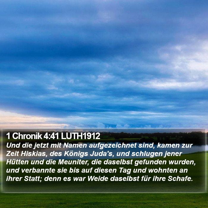 1 Chronik 4:41 LUTH1912 Bible Study