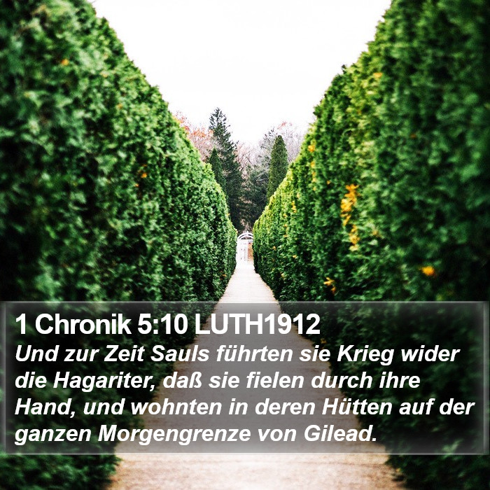 1 Chronik 5:10 LUTH1912 Bible Study