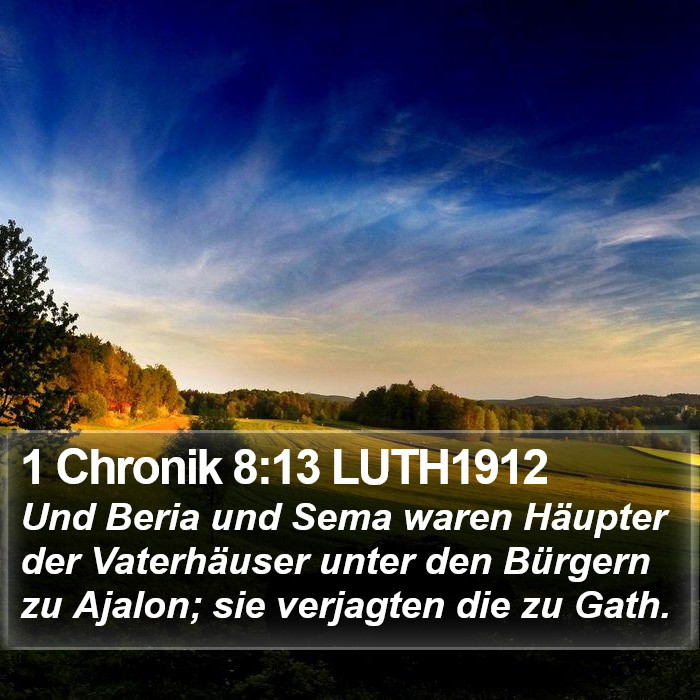 1 Chronik 8:13 LUTH1912 Bible Study