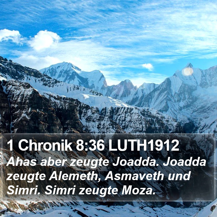 1 Chronik 8:36 LUTH1912 Bible Study