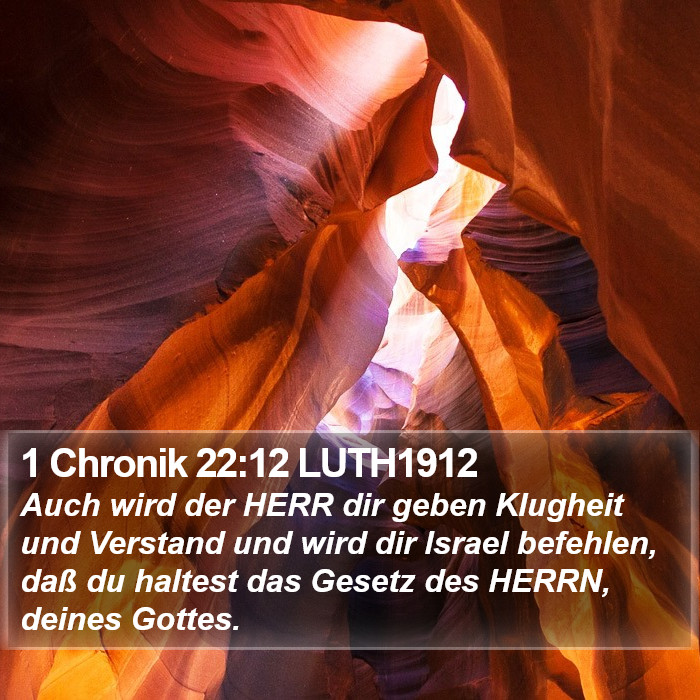 1 Chronik 22:12 LUTH1912 Bible Study