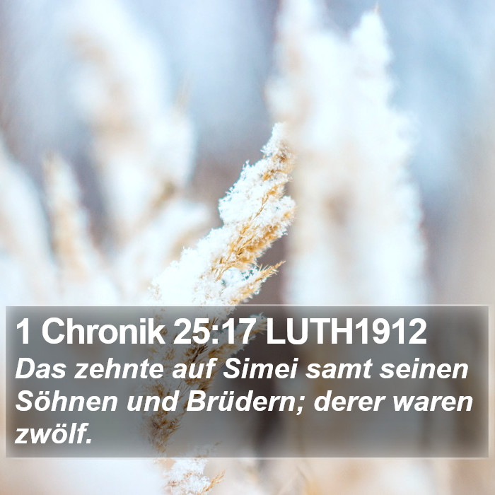 1 Chronik 25:17 LUTH1912 Bible Study