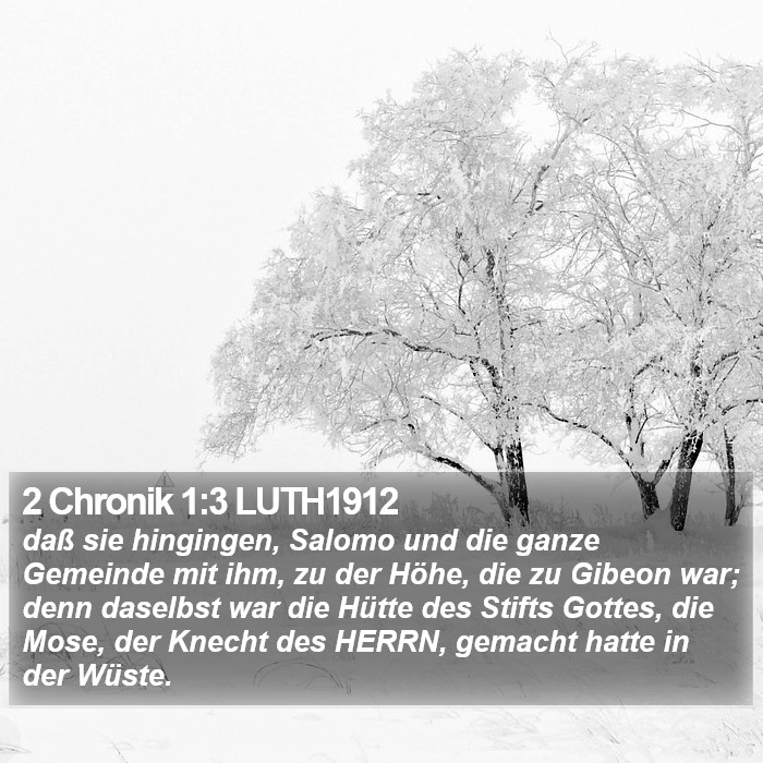 2 Chronik 1:3 LUTH1912 Bible Study