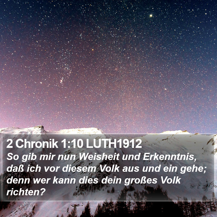 2 Chronik 1:10 LUTH1912 Bible Study