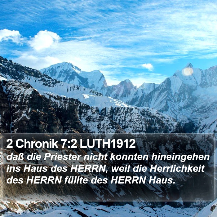 2 Chronik 7:2 LUTH1912 Bible Study