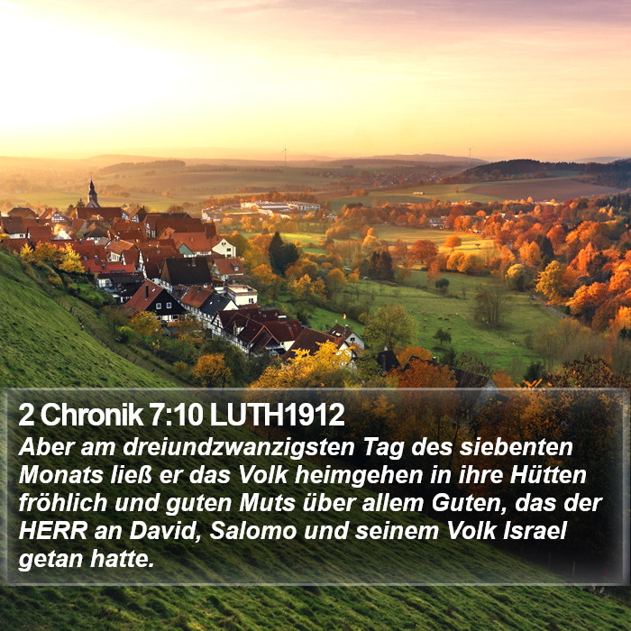 2 Chronik 7:10 LUTH1912 Bible Study