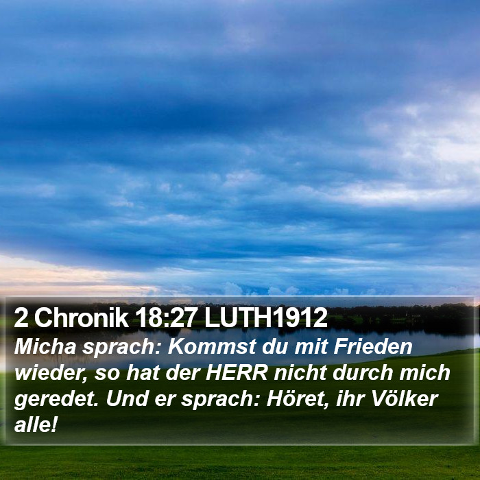 2 Chronik 18:27 LUTH1912 Bible Study