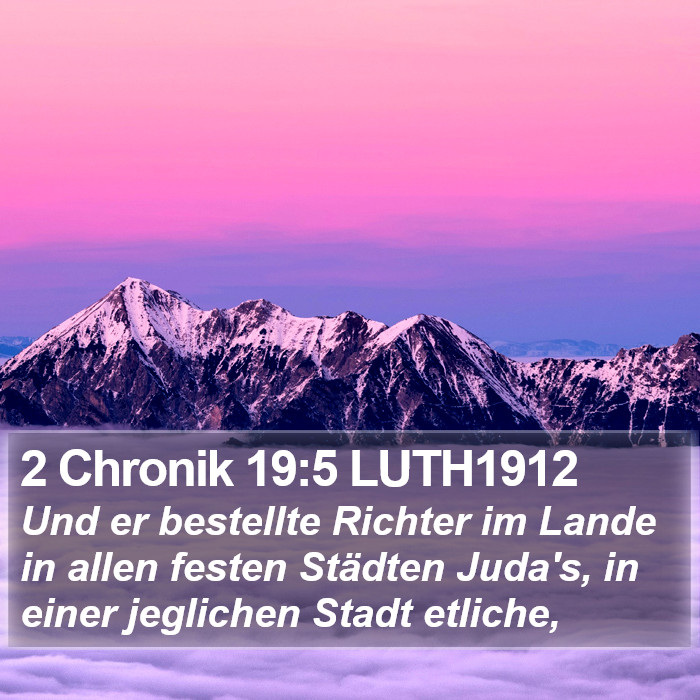 2 Chronik 19:5 LUTH1912 Bible Study